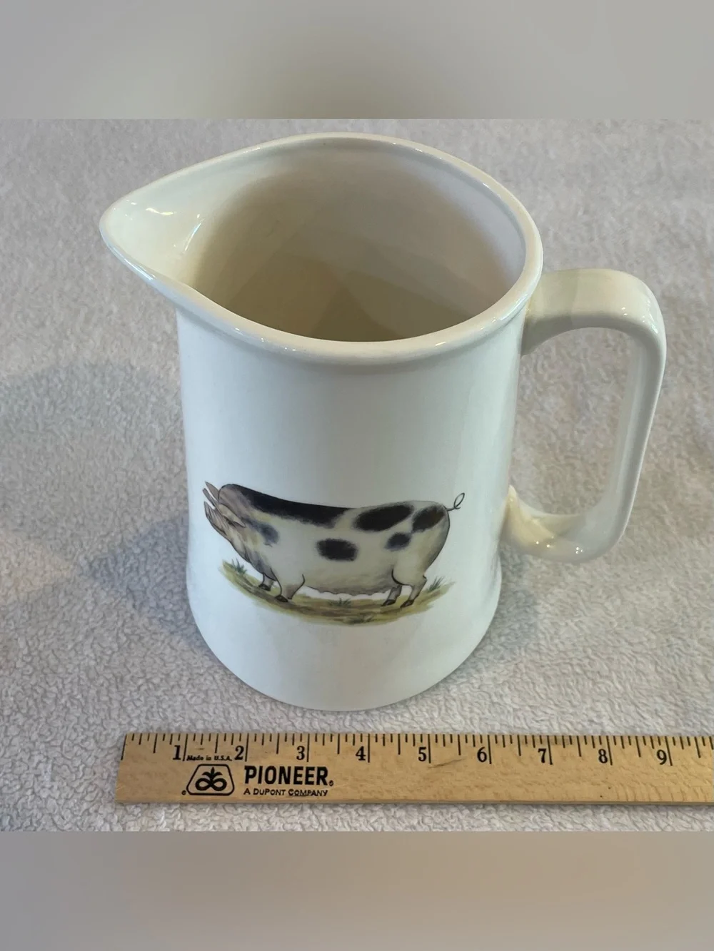 Grace Fine Porcelain Pig Pitcher Farmhouse Country Cottage Kitchen Decor